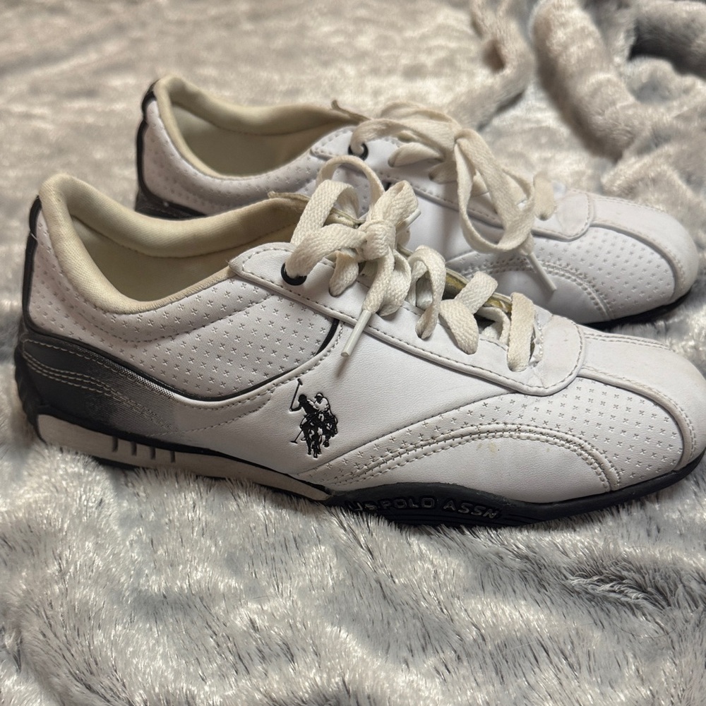 U.S. Polo Assn. White Sneakers with Gray Accents